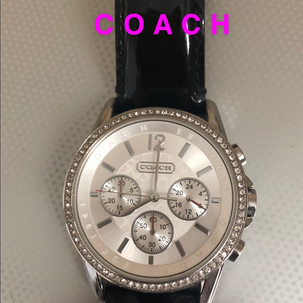 ❤️Black leather Coach watch❤️
